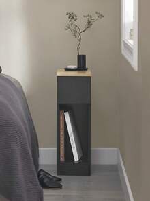 Mesita de noche estrecha SoBuy de 20 cm con cajón, mesa auxiliar que ahorra espacio para habitaciones pequeñas, dormitorio, sala de estar, color negro, 20x35x60 cm, FBT111-SCH - Negro - Ver 2