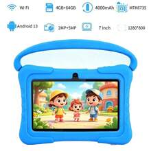 yesido Tablet 7 inci dengan RAM 4GB + ROM 64GB / Prosesor Quad-Core 1.3GHz / Android 13 MTK8321 / Layar IPS HD 1280x800 / Kamera 2MP+5MP / Baterai 4000mAh / WiFi, Kontrol Orang Tua, Edukasi, Game / Bahan ABS + Silikon, Tablet Edukasi - Biru - View 8