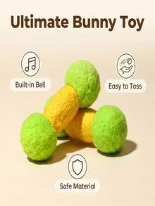Juego de 2 piezas, Pelota de fieltro para mascota conejo con campana incorporada en forma de mancuerna - El conejo muerde y golpea el juguete - Consume la energía del conejo - Fácil de jugar - El sonido de los golpes atrae el interés de la mascota - Juguete para conejo - A - Ver 5