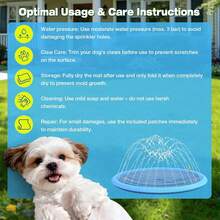 Dog Splash Pad, Large Dog Swimming Pool, Summer Outdoor Pet Water Play Mat, Non-Slip Durable Dog Water Fountain And Cooling Pad, Tear-Resistant Heavy Duty Summer Outdoor Water Fountain, Suitable For Giant Dog Breeds - Blue - View 10