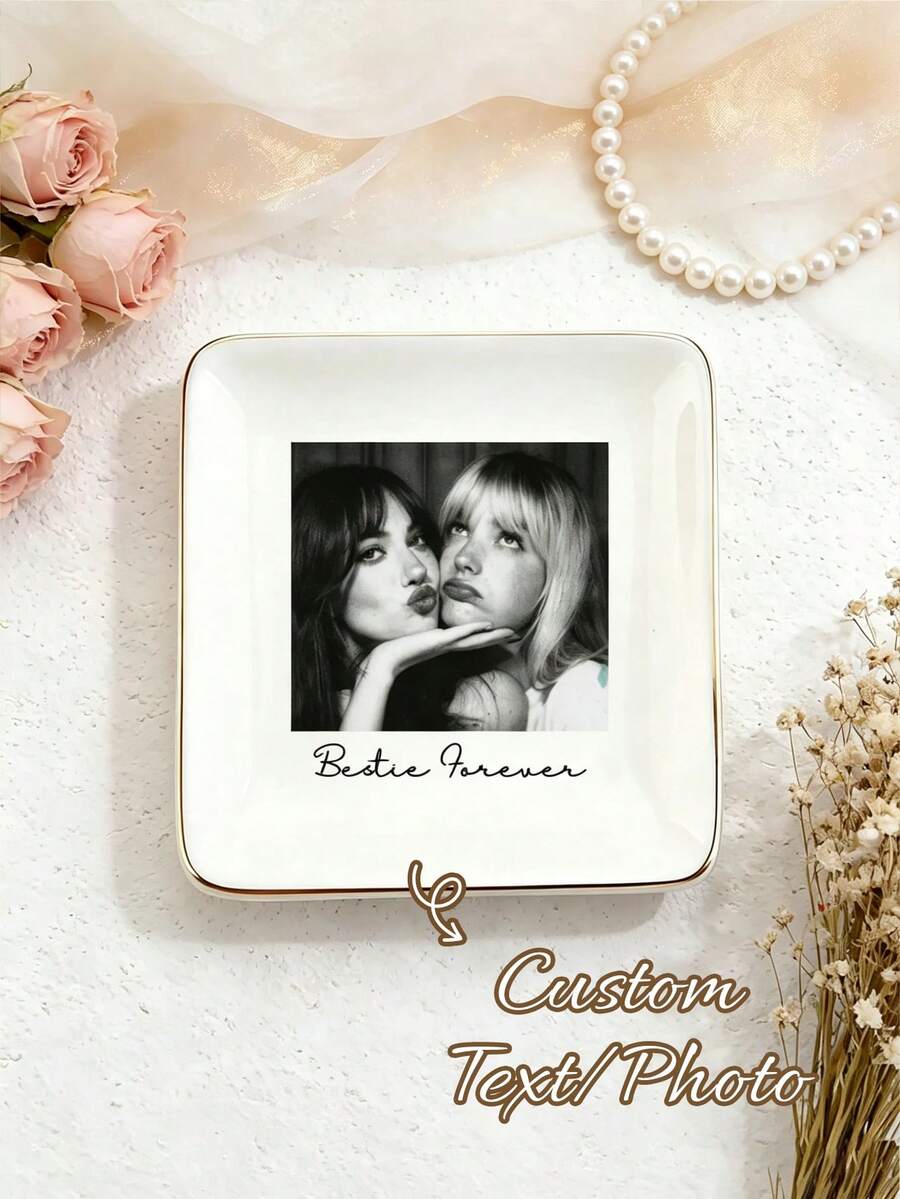Personalized Jewelry Tray, Custom Ring Tray, Personalized Birthday Jewelry Tray, Custom Ceramic Ring Tray, Custom Jewelry Tray,