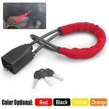 Car Steering Wheel Lock Anti-Theft Device, Adjustable Retractable Steering Wheel Lock, High Strength Steel Construction, Heavy Duty Security Lock For Cars, SUVs & Trucks, Portable Auto Security Protection Accessory For Daily Parking And Travel Use - Multicolor - View 6