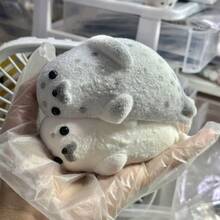 Cute Seal & Sea Lion Squishy Toy, Fluffy Slow Rising Fidget Toy, Lovely Stress Relief Plaything For Students - Simulation [ Plush Seal] Creamy White - View 2