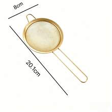 1pc/3pcs Stainless Steel Strainer - Non-Slip, Easy To Clean Metal Stove Cookware Rack. Durable Oil Filter Spoon, Suitable For Soup Ladle, Spatula And Dumplings. Rust-Proof Kitchen Storage Rack (Space-Saving) - Gold - View 13