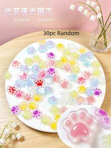 10-100件 10*10mm 極光幻彩貓爪樹脂美甲飾品 可愛3D美甲裝飾 - 彩色 - 查看 13