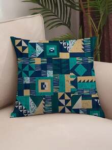 4 Cushion Covers, Various Combinations, 45x45 Cm - AL - 幾何藍綠 - 查看 2