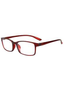 1pc Women's Minimalist Transparent Plastic Frame Non-Prescription Glasses - Square And Rectangular, Business Casual Accessory - Multicolor - View 9