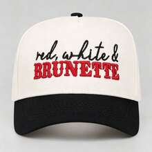 1pc Dual-Color Letter Embroidered Trucker Hat, Adjustable Design, Suitable For Outdoor Activities, Travel And Running - BRUNETTE - View 11