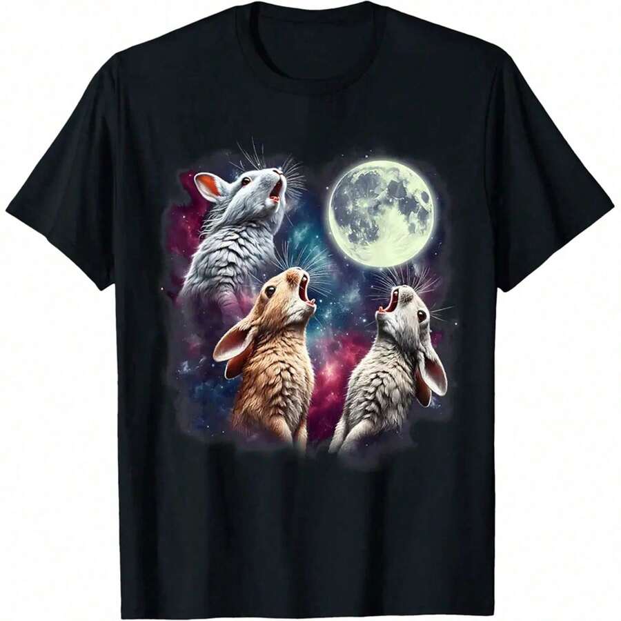 Three Quakers Howling At The Moon - Weird Meme T-Shirt For Parrot Lovers - Pink - View 1
