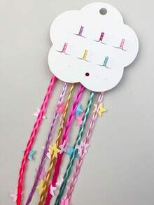 12pcs Multicolor Braided Hair Clips Hair Accessories Butterfly Star Twist Braid Hair Clips Performance Stage Colorful Mixed Hair Claws Decorative Headwear - Mixed color - View 7