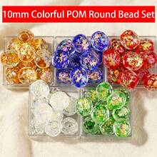 2pcs 10mm Cute Polka Dot Colorful Glass Beads, Floral Pattern Beads, Handmade Beaded Jewelry DIY Accessories, Decorative Loose Beads - Colored Beads - View 3