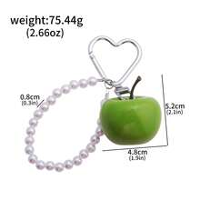 3D Red Apple Keychain Faux Pearl Wristband Charm Cute Backpack/Handbag Charm Stylish Fruit Keychain Women's Party/Holiday Gift - Multicolor - View 12