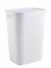 Large Plastic Laundry Basket, Bathroom Dirty Clothes Nordic Style Storage Basket, Large Household Size With Lid, Japanese Style Custom Laundry Basket. - View 3