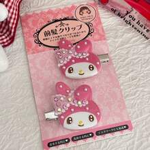 SANRIO 2件櫻花系列側夾/髮夾/瀏海夾，百搭時尚，適合日常裝飾，理想的節日禮物、聖誕禮物 - A - 查看 7