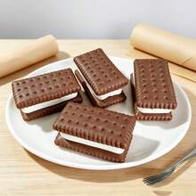 1pc Japanese Style Sandwich Cookie Slow Rebound Multi-Layer Mousse Sticky Stress Relief Toy, Round Or Square Available, Super Stress Relieving. Also Can Be Used As Creative Small Ornament Or Small Gift - Multicolor - View 12