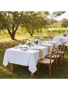 1 Pack Red & Green Tablecloth 147 X 259.08 Cm, Rectangular 1.88m Tablecloth - Stain-Resistant, Wrinkle-Resistant, Washable Polyester Tablecloth, Suitable For Dining Table, Buffet Party And Camping Christmas Decoration (Multiple Colors And Sizes Available) - Multicolor - View 5