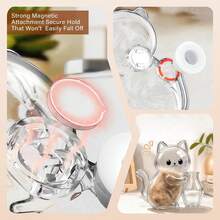 Recuerdo de Mascota: Caja de Exhibición Transparente con Forma de Gato para Colección de Pelo & Bigotes de Gato, Botella 3D para Bigotes de Gato, Decoración Colgante para Refrigerador para Amantes de Gatos, Regalo Conmemorativo de Mascota, Decoración de Hogar Linda - Multicolor - Ver 4
