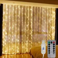 1pc USB Powered Curtain Lights, 8 Functions LED Atmosphere String Lights For Indoor Holiday Lighting, Wedding, Birthday Party, Bedroom, Window, Living Room, Background Wall Decoration (Remote Control Without Battery) - USB Curtain Light - View 21