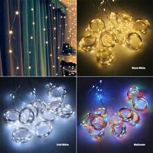 1 pieza Luces de cortina LED alimentadas por USB con 8 funciones de iluminación, luces de cadena colgantes ambientales para boda, fiesta de cumpleaños, ventana, sala de estar, decoración de pared de fondo, iluminación interior para días festivos (control remoto sin batería) - Luz de cortina USB - Ver 7