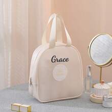 Personalized Portable Mesh Travel Makeup Bag With Handle, Large Capacity Cosmetic Organizer, Toiletry Storage Pouch For Vacation, Bathroom, Daily - Multicolor - View 12