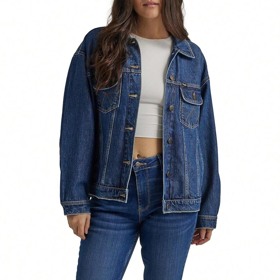 Wrangler Women's Relaxed Fit Girlfriend Denim Jacket Variant 2 - Daffodil - View 1