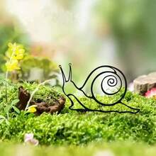 1pc Outdoor Metal Iron Snail Decoration, Garden Yard Balcony Flower Pot Stake - A - View 2