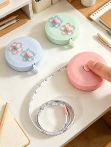 Cinta métrica mini con diseño de flor linda y regla recta transparente, cinta de medición de cintura, cinta métrica suave para el hogar, regla de medición creativa para costura y manualidades, regalo para entusiastas de las manualidades - C - Ver 9