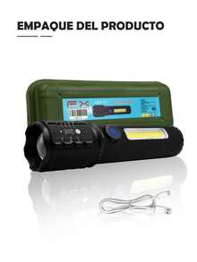 Strong LED Flashlight, Multifunctional Portable LED Outdoor Flashlight With Lithium Battery And High Strength Material, 3 Modes, Multifunctional Telescopic Zoom Light Type-C For Outdoor Use, Suitable For Outdoor Use, Home, Hiking, Cycling, Fishing, Car, Emergency Lighting. - Black - View 11