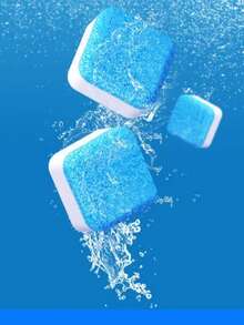 Washing Machine Cleaning Tablets, Deep Cleaning Formula, Deep Descaling And Odor Removal Cleaner, Suitable For Top-Loading And Front-Loading Washing Machines, Removes Odors, Hard Water Stains, Limescale, Soap Scum And Lint, Lemon Fresh Scent, Monthly Maintenance, Home Essential - Shape - View 5