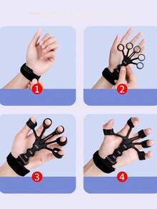 1PC Adjustable Resistance Finger Strength Trainer, Adjustable Grip Exerciser, Arm Workout, Professional Fitness Equipment For Men, Student Finger Rehabilitation Training, Arm And Wrist Muscle Exercise, Suitable For Arm And Palm Muscle Training And Rehabilitation, Ideal For Athletes And Daily Use - Multicolor - View 12