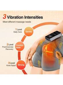 Hailicare Electric Knee Massager, 3 Vibration Levels 5 Heat Levels, 30-Minute Smart Timer, Massages Joints Elbows Knees And Other Areas, Relieves Knee Discomfort, Keeps Legs Warm, Universal For Left And Right Knees - Grey - View 10