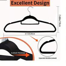 20/50 Pack Luxury Velvet Felt Non Slip Clothes Hangers - Ultra Slim & Space Saving - Heavy Duty Swivel Hook For Clothing, Suit, Top, Tie, Shirt, Skirt & Pant Organization - 查看 2