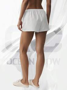 Cotton High-Waist Real Short - 白色 - 查看 2