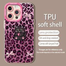 Funda para móvil con estampado de gatito y leopardo, compatible con teléfonos , , , OPPO y VIVO. Fabricada en TPU para una mayor protección contra golpes y caídas. Un accesorio divertido para los amantes de las mascotas. - Blanco - Ver 4