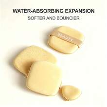 MINISO Dual-Sided Wet & Dry Makeup Sponge Set, Butter & Chocolate Colors Available, 6pcs Cushion Powder Puffs With Dust-Proof Storage Box, Foundation Loose Powder Blending Makeup Sponge - Multicolor - View 6