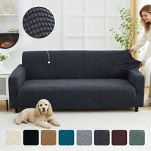 1 pieza Funda de sofá de terciopelo de maíz, funda elástica de felpa suave para sofá, resistente a arañazos de gato y pelo de mascota, protector de muebles lavable con protección completa antideslizante para 1-4 plazas para decoración del hogar - Funda de sofá de vellón de maíz - Ver 1