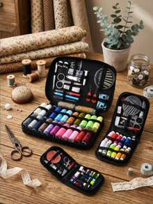 97/63/27/5pcs Sewing Kit Set, Portable Home DIY Sewing Tool Kit, Home Sewing Box, Sewing Supplies And Accessories Sewing Tool Kit (Multiple Sizes Available), Suitable For Adult Sewing Tool Kit, Emergency Repair And Travel Tool Kit, Portable Basic Travel Sewing First Aid Storage Bag - Type a - View 1