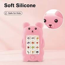 Baby Toy Phone, Cute Bear Music Learning Phone With Light And Sound Effects, Toddler Interactive Educational Toy, Multi-Function Early Education Toy, Colorful Buttons + Colorful Lights + Pleasant Music, And Durable Gift For Babies (Batteries Not Included) - Multicolor - View 7