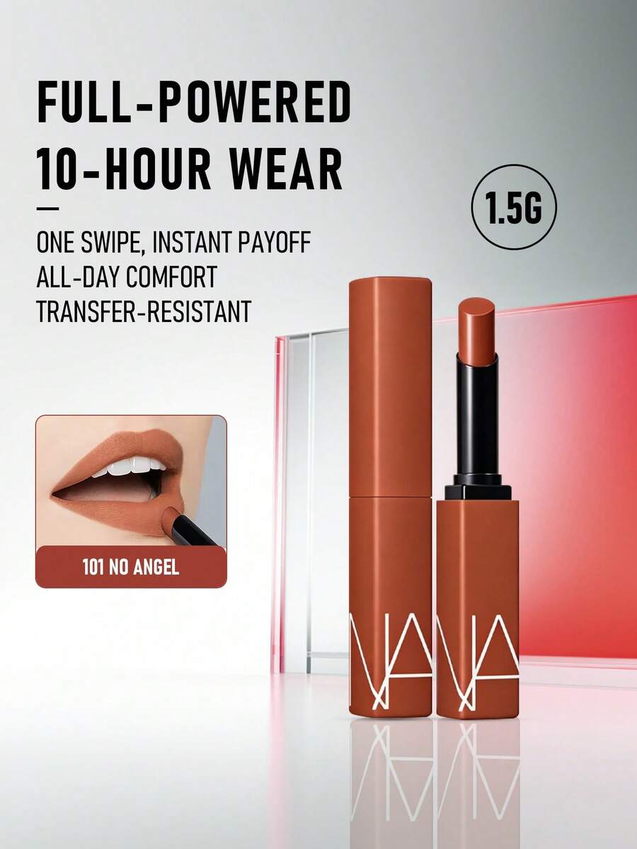 NARS Powermatte唇膏 #101 No Angel 1.5克/0.05盎司 | 浓郁哑光唇色，高显色度 | 轻盈舒适，持久不拔干 | 丝绒哑光妆效，持久显色 | 顺滑易涂，适合日常或特殊场合 - 101 No Angel - 查看 1