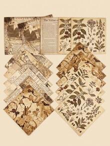 Vintage Scrapbook Paper Pads - 60 Sheets Mixed Collage Paper - Double-Sided Printed Cardstock Decorative Vintage Origami Journal Collection Patterns - Suitable For Handmade Packaging - Photo Albums - Educational Games - Girls Games - Multicolor - View 1