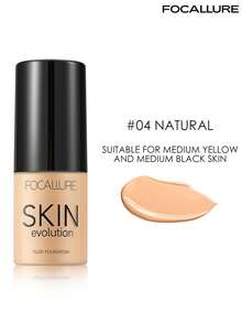 FOCALLURE 31g SPF15+PA SKIN EVOLUTION Liquid Foundation, Full Coverage, Concealing, Color Correcting, Pore Blurring, Long-Lasting Oil Control, Moisturizing, Natural Matte Finish, Waterproof Makeup - #04 NATURAL - View 2