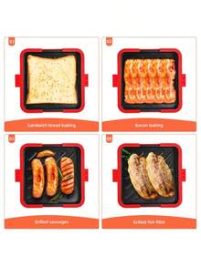 Silicone Easy To Use Microwave Sandwich Maker With Adjustable Silicone Straps Quick, Even Cooking For Crispy Toasties - Blue - View 2
