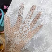 1 件优雅白色蕾丝装饰窗帘，适用于户外凉亭、婚礼派对、客厅和卧室，法式浪漫薄纱面料，可调节床上用品和蕾丝，适合全尺寸/大号床房间装饰家居装饰客厅装饰窗帘 - 白色 - 查看 18