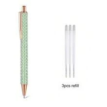 1-20支闪亮可爱时尚多色亮片钻石水晶珍珠圆珠笔，女士适用，优雅轻便耐用塑料书写工具，镶钻笔身，适合婚礼、情人节/母亲节礼物，完美返校礼物 - 按下珍珠筆 - 查看 20
