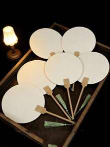 Paper Fan, Portable Chinese Paper Fan - Painted Fan - Perfect Gift Choice For Wedding, Birthday, Christmas, Valentine's Day, New Year - Home And Room Decor - Classic Style - Random Tassel Color - Multicolor - View 4