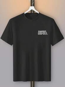 Men's T-Shirt With Angel Print - Black - View 3