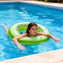 Adult Inflatable Swim Ring, Fruit Print Pool Float, Watermelon/Lemon/Lime/Orange/Kiwi/Dragon Fruit PVC Float - Kiwi Swimming Ring - View 6