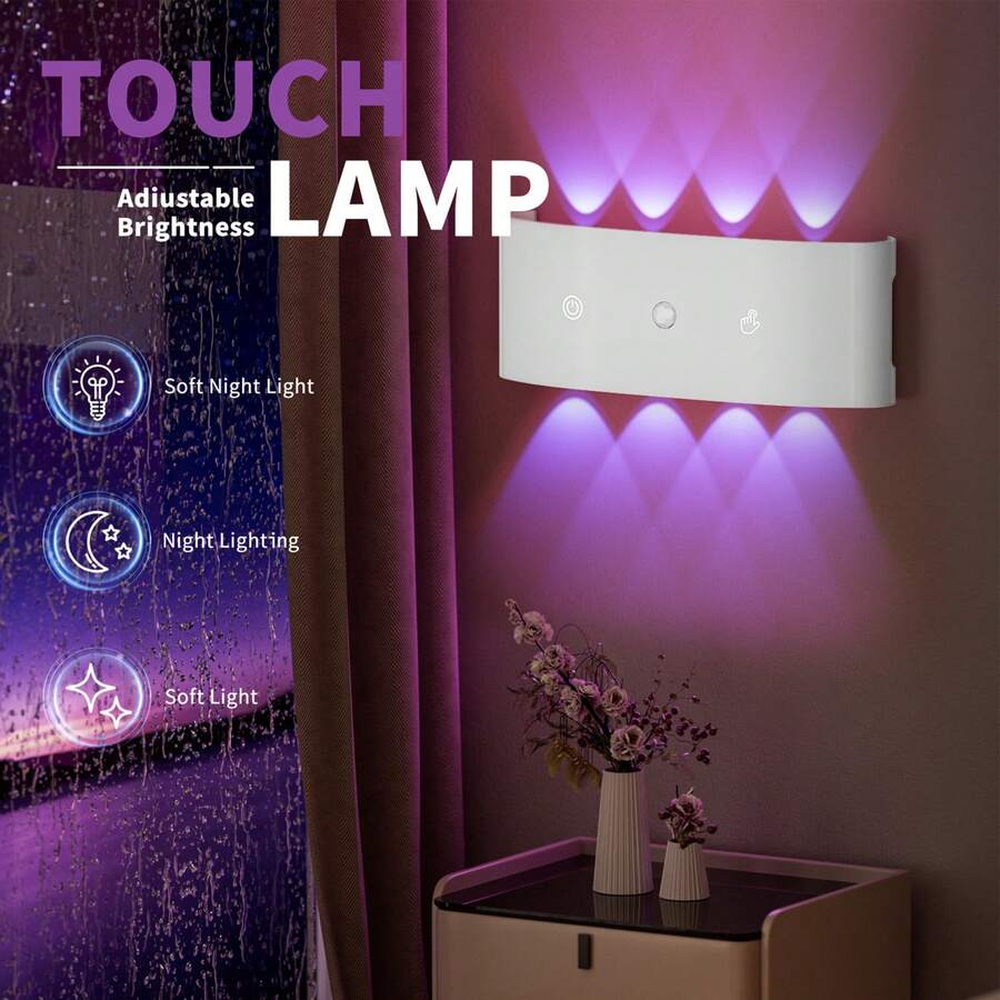 USB Rechargeable Smart Motion Sensor Wall Light Indoor, RGB Color Changing LED Night Light, Magnetic Mount Wireless Wall Lamp For Bedroom Bathroom Hallway Wardrobe Cabinet Stairs Home Decor - RGB Wall Light - View 1