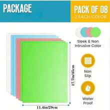 1/4/8pcs Washable Waterproof Non-Slip Refrigerator Mats, Suitable For Fridge Shelves, Freezer Glass Shelves, Cabinet Drawers - Black - View 12