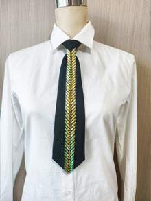 1pc Handmade Men's & Women's Faux Wheat Ear Shiny Tie, Matches Shirt And Pleated Skirt, Suitable For Daily Wear, Party, Etc., Fits Styles Like Exquisite, Elegant, Sweet, Street Punk - Multicolor - View 11